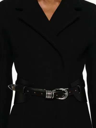 Jacquemus Le Manteau Curvo Black Double-breasted Coat With Notched Revers And Rear Single Vent In Wool Woman In Black