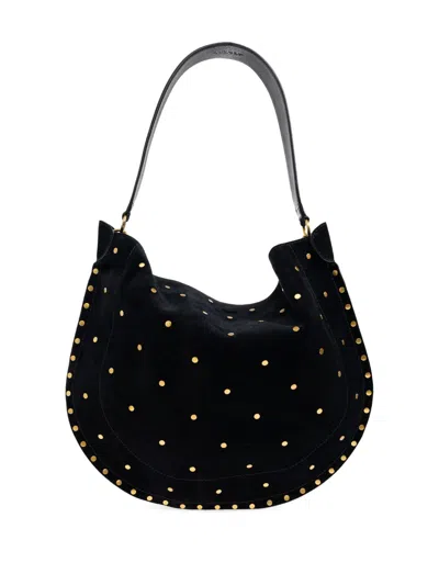 Isabel Marant Oskan Hobo Soft Shoulder Bag In Black Suede In Black
