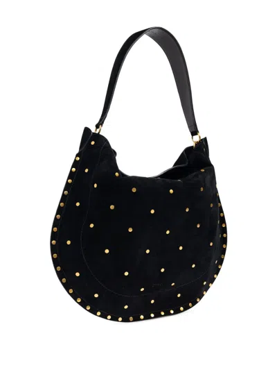 Isabel Marant Oskan Hobo Soft Shoulder Bag In Black Suede In Black