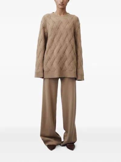 Allude Wool Blend Sweater In Brown