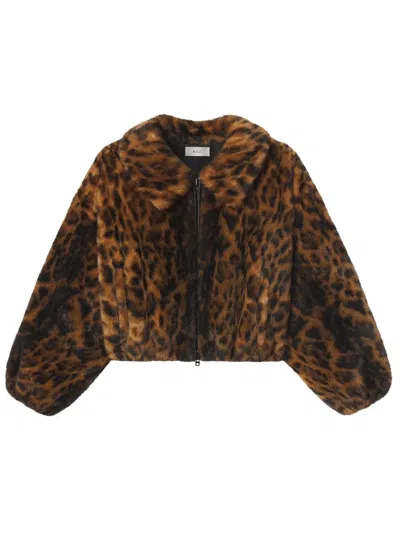 A.l.c A. L.c. Esme Faux Fur Animal Print Jacket In Brown