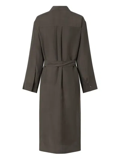 中长束腰衬衫裙