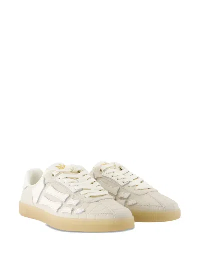 Amiri Pacific Bones Low-top Sneakers With Rubber Sole In White