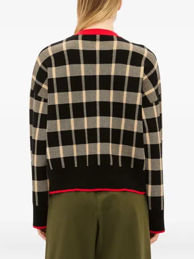 Msgm Check Sweatshirt In Multi