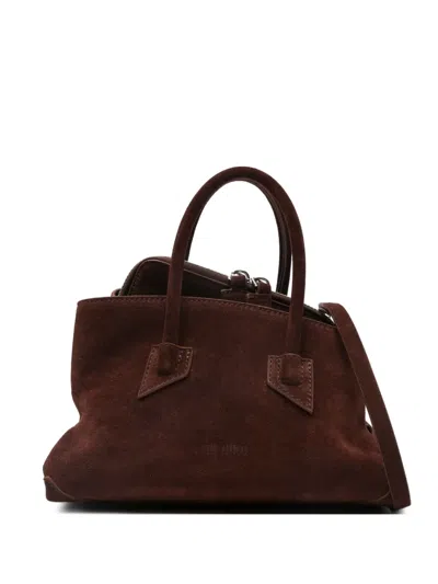 Attico Medium La Passeggiata Suede Tote Bag In Brown