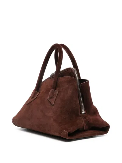 Attico Medium La Passeggiata Suede Tote Bag In Brown