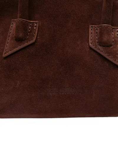 Attico Medium La Passeggiata Suede Tote Bag In Brown