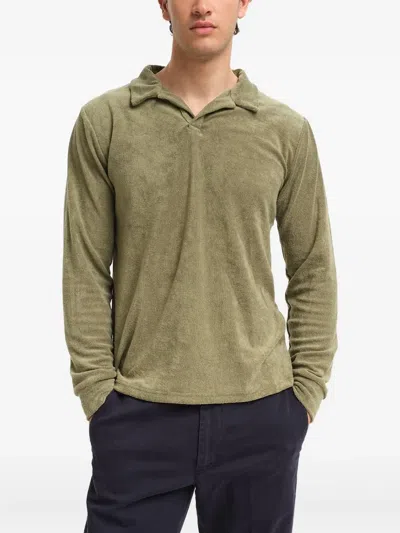 Peninsula Swimwear Long Sleeve Polo Shirt In Green