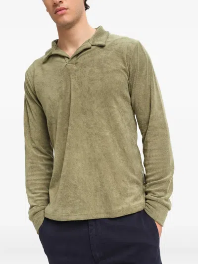 Peninsula Swimwear Long Sleeve Polo Shirt In Green
