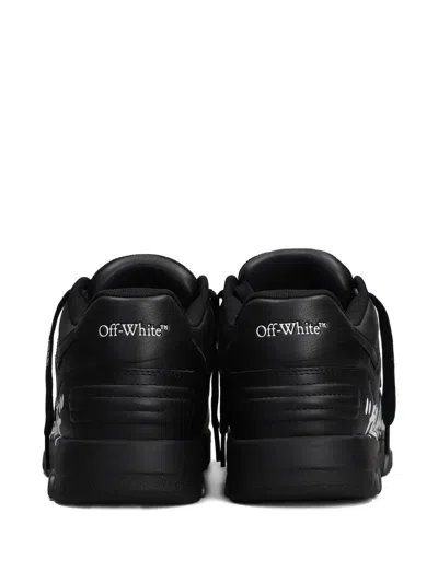 Off-white Out Of Office Black Low Top Sneakers With Arrow Patch In Leather Man In Multi