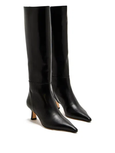 Aeyde 55mm Rhea Pointed Boots In Black
