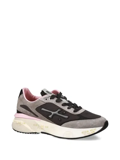 Premiata Dynamic Grey Sneakers With Suede And Mesh Elements In Gray