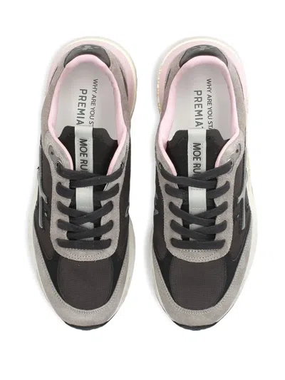 Premiata Dynamic Grey Sneakers With Suede And Mesh Elements In Gray