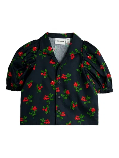 Mini Rodini Puff-sleeve Floral Top In Multi