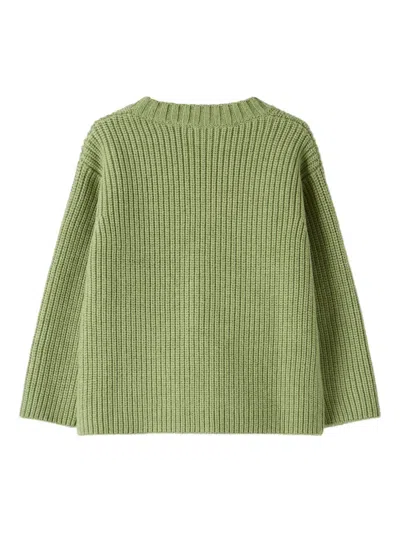 Il Gufo Ribbed Button Cardigan In Multi