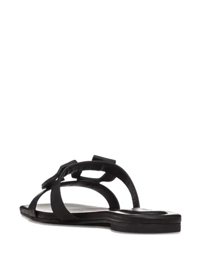 Simkhai Monogram Flat Slide In Midnight In Black