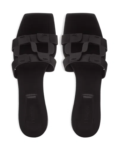 Simkhai Monogram Flat Slide In Midnight In Black
