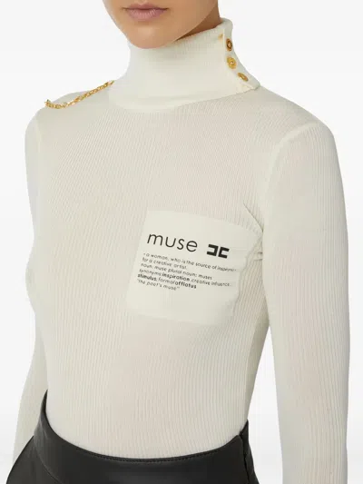 Elisabetta Franchi Turtleneck Sweater In White