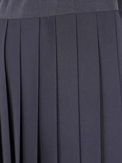 Aspesi "mod.2277" Pleated Tecno Skirt In Blue