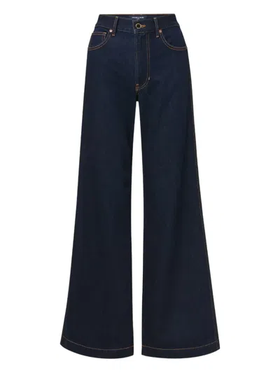 Veronica Beard Kasey Mid Rise Wide Leg Jeans In Indigo Rinse In Blue