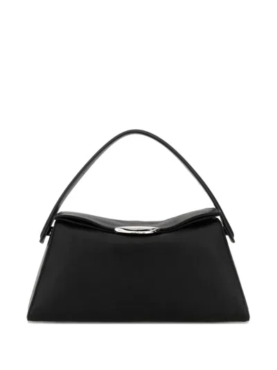 Benedetta Bruzziches Large Structured Leather Handbag With Top Handle In Black