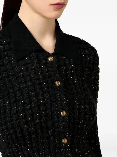 Elisabetta Franchi Knitwear With Collared Design And Long Sleeves In Black