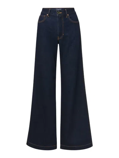 Veronica Beard Kasey Mid Rise Wide Leg Jeans In Indigo Rinse In Blue