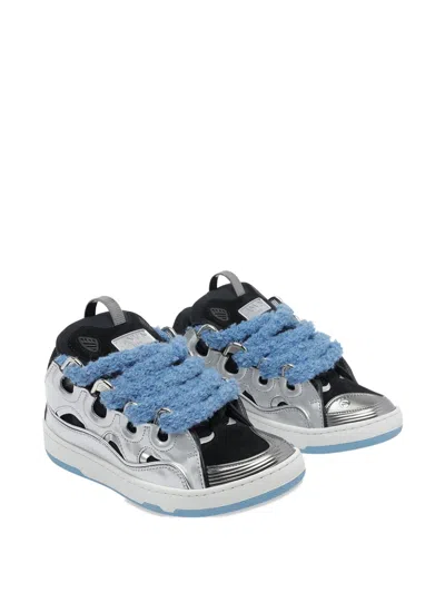 Lanvin Men Curb Sneakers In Gray