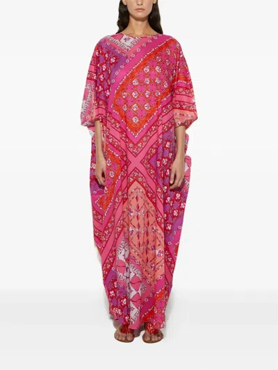 Pucci Printed Cotton-muslin Kaftan In Pink