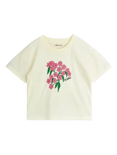 Mini Rodini Floral Embroidered Top In Neutral