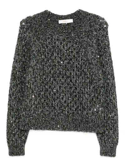 亮片缀饰圆领上衣