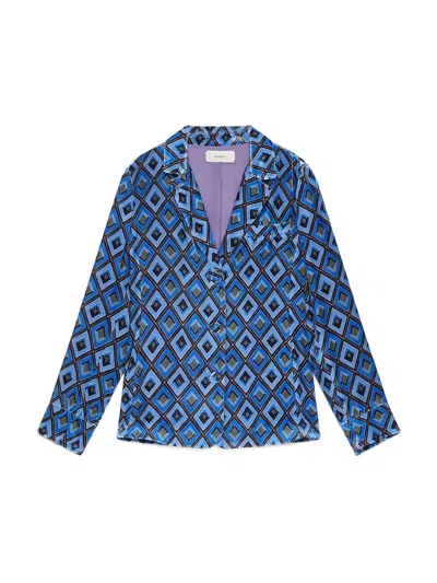 Maliparmi Geometric-pattern Button Jacket In Blue