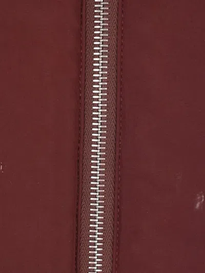 Jil Sander High Neck Hooded Padded Vest In Burgundy