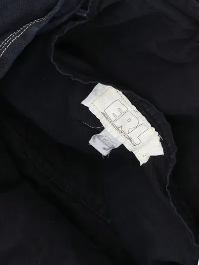 Erl Rectangular Tote Bag Embroidered Detail In Black