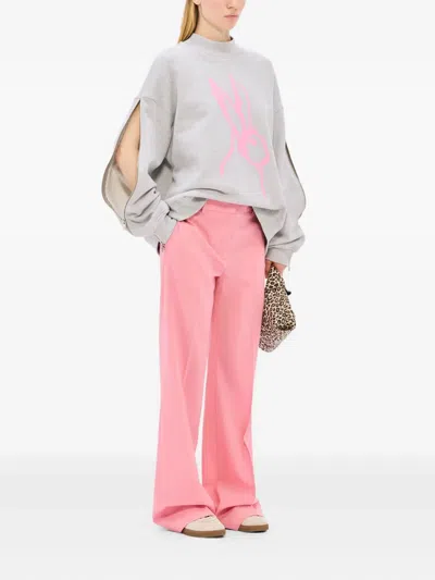 Msgm Graphic-print Sweatshirt In Gray