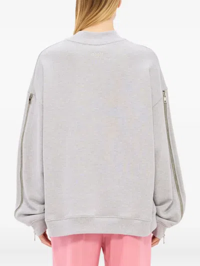 Msgm Graphic-print Sweatshirt In Gray