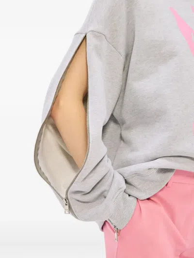 Msgm Graphic-print Sweatshirt In Gray