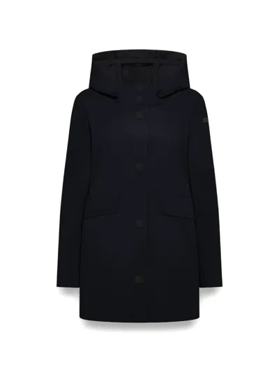 Rrd Logo-appliqué Hooded Coat In Blue