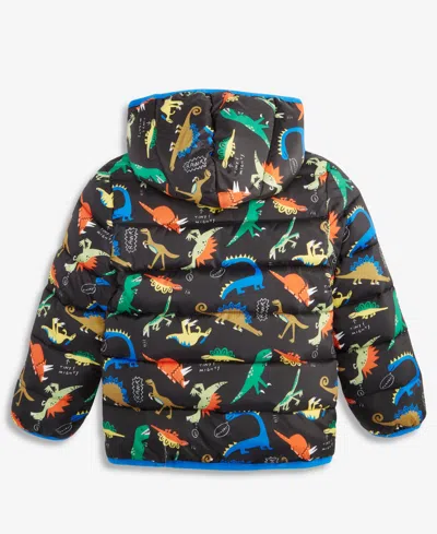 Epic Threads Boys Toddler 2t-4t Dino-print Midweight Hooded Puffer Jacket, Macy's Exclusive In Black
