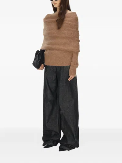 Entire Studios Bound Off-shoulder Sweater In Brown