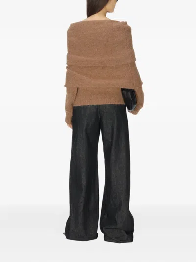Entire Studios Bound Off-shoulder Sweater In Brown