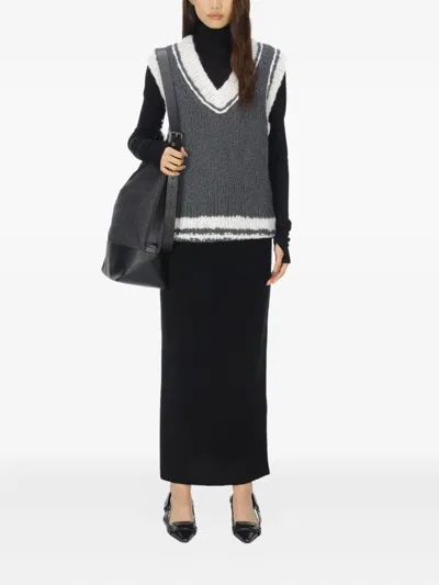 SIDE-STRIPE MAXI SKIRT