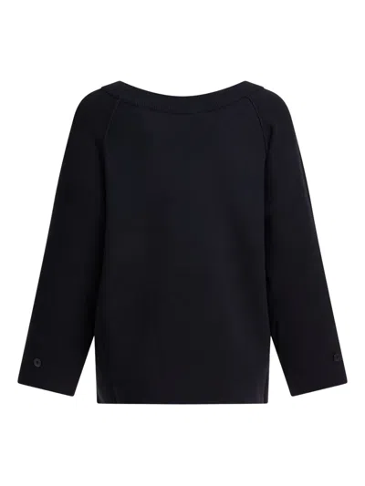 Max Mara Wool And Viscose Pullover With Raglan Sleeves In Blue