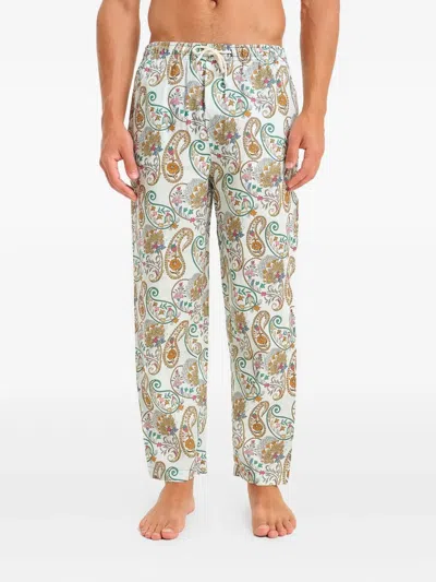 Peninsula Swimwear Paisley-print Straight-leg Trousers In White