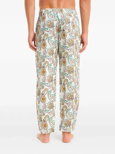 Peninsula Swimwear Paisley-print Straight-leg Trousers In White