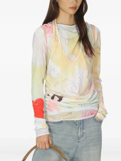 Open Yy Graphic-print Top In Multi