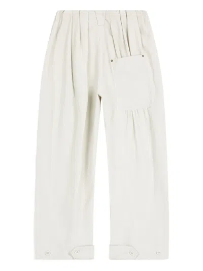 Open Yy Cotton Palazzo Trousers In White