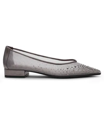 Anne Klein Women's Carisle-c Embellished Pointed Toe Flats In Gray