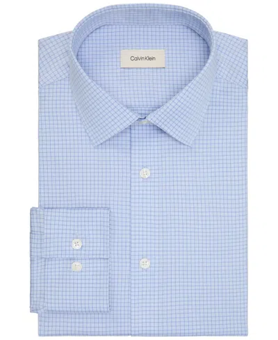Calvin Klein Slim Fit Supima Cotton French Cuff Dress Shirt In Blue