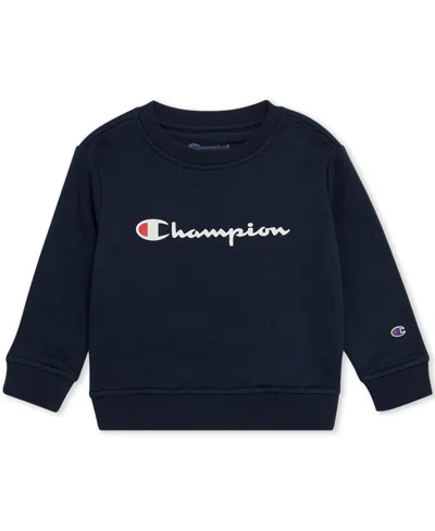 Champion Baby Boys 2-piece Long Sleeve Crew Sweatshirt And Joggers Set In Blue